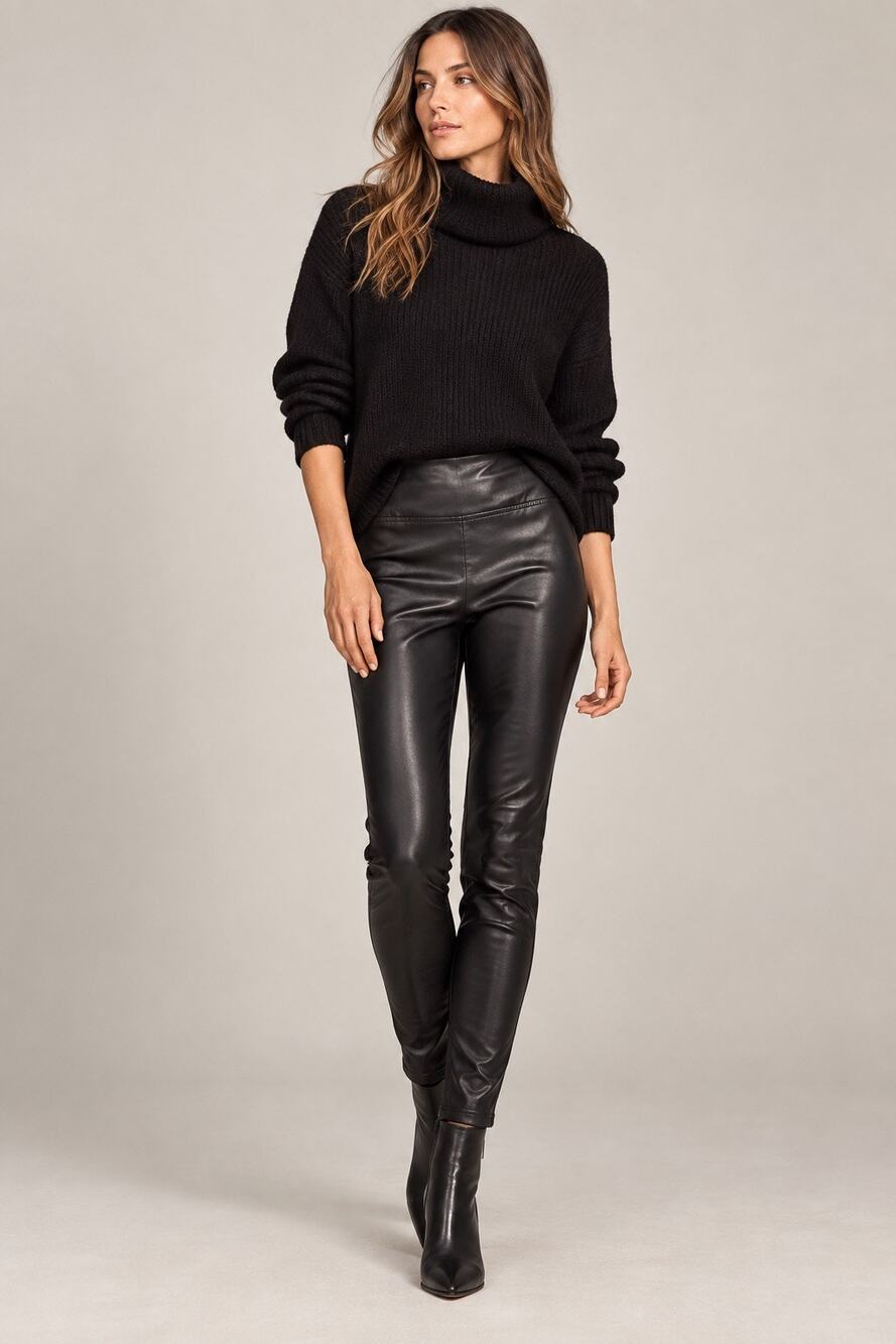 Studio Badgley Mischka Vegan Leather Leggings Pants Black Size M